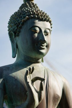 Closeup bronz Buda heykeli, Gangaramaya Tapınağı, Sri Lanka