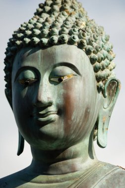Closeup bronz Buda heykeli, Gangaramaya Tapınağı, Sri Lanka