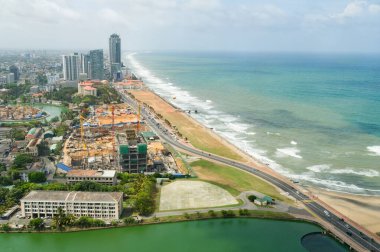 Colombo ve Galle yüz yeşil havadan görünümü