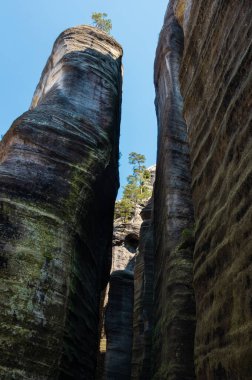 Çek Cumhuriyeti 'ndeki Adrspach kayalarında muazzam kaya oluşumları