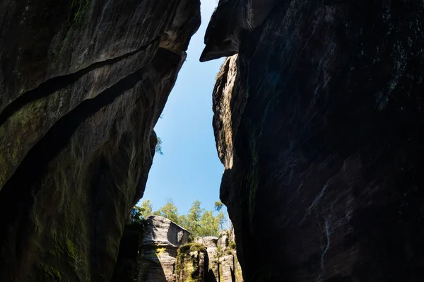 Çek Cumhuriyeti 'ndeki Adrspach kayalarında muazzam kaya oluşumları