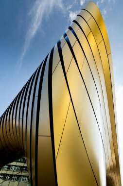 Zaha Hadid Mimarlar, Prag, Çek Cumhuriyeti 'nin Masarycka binasının soyut benzeri yakın çekimi.