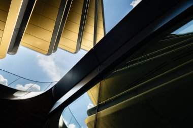 Zaha Hadid Mimarlar, Prag, Çek Cumhuriyeti 'nin Masarycka binasının soyut benzeri yakın çekimi.