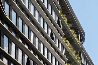 Zaha Hadid Mimarlar 'ın Masarycka binasının soyut benzeri yakın çekimi.