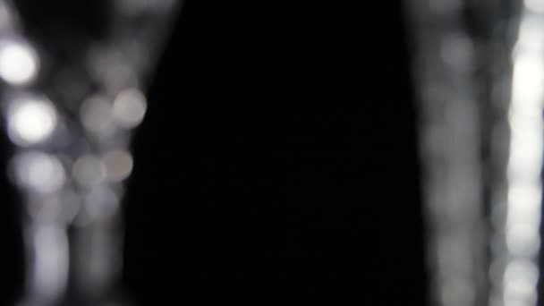 Стеклянный Свет Черном Фоне — стоковое видео