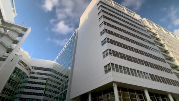 Modern White Architecture City Hall Hague Netherlands — Stock Video