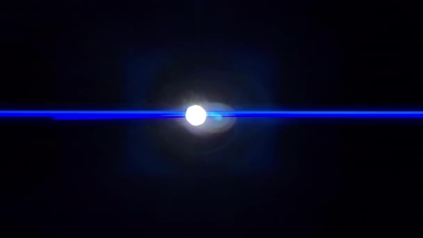 Niebieski Anamorficzny Obiektyw Światło Rozbłysk Przecieku Nakładka Czarne Tło — Wideo stockowe