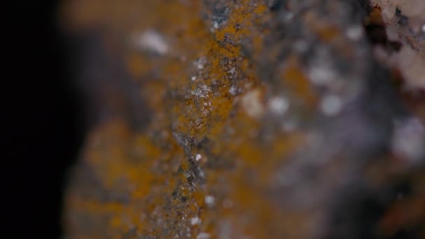 Close Natural Crystal Galena Kámen Textura Rotující Abstraktní Pozadí — Stock video