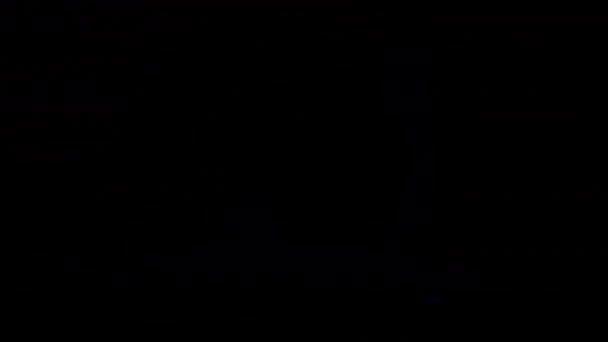 Μπλε Anamorphic Φακό Φως Φωτοβολίδα Διαρροή Μετάβαση Επικάλυψη Μαύρο Φόντο — Αρχείο Βίντεο