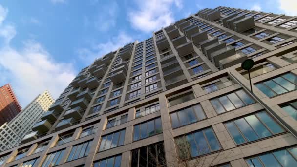 Vista Baixo Ângulo Edifícios Modernos Haia Países Baixos — Vídeo de Stock