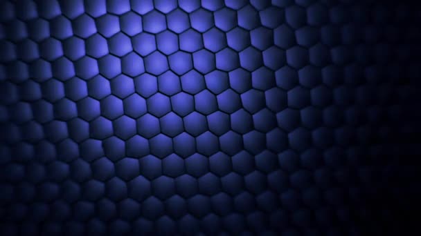 Hexagonaal Raster Abstract Licht Zwarte Achtergrond — Stockvideo