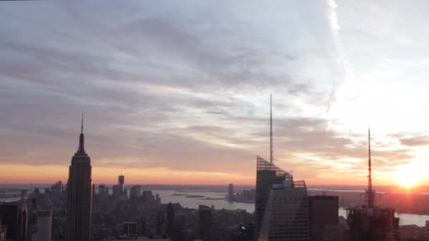 New York City Empire State Building Skyline Från Dag Till — Stockvideo
