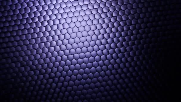 Hexagonaal Raster Abstract Licht Zwarte Achtergrond — Stockvideo