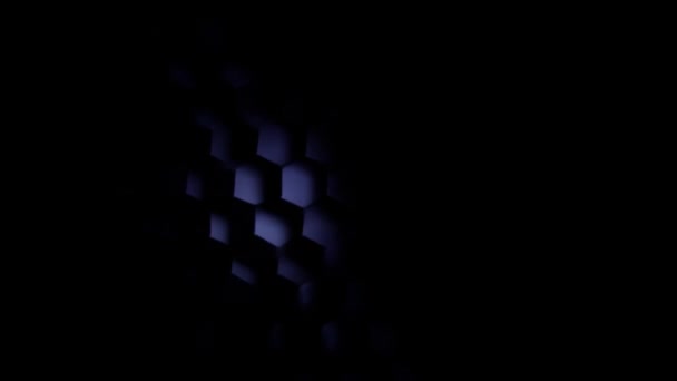 Hexagonal Rutnät Abstrakt Ljus Svart Bakgrund — Stockvideo