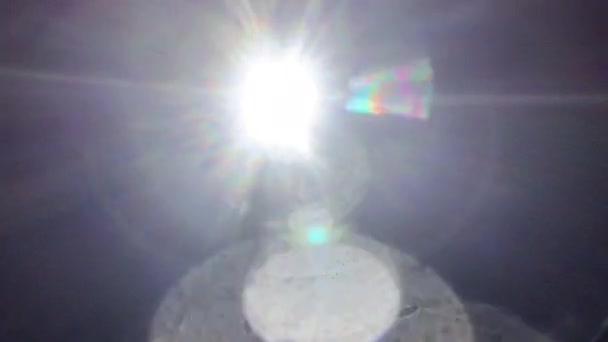 Glass Light Lens Flare Light Leaks Overlay Black Background — Stock Video