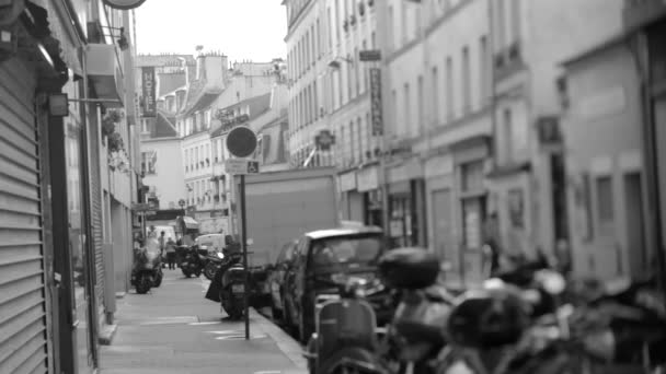 Stadsstraat Met Kantelverschuiving Parijs Frankrijk — Stockvideo
