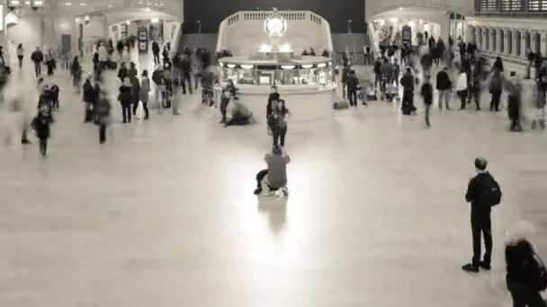 Вокзал Grand Central Terminal Центре Манхэттена Нью Йорк Временной Промежуток — стоковое видео