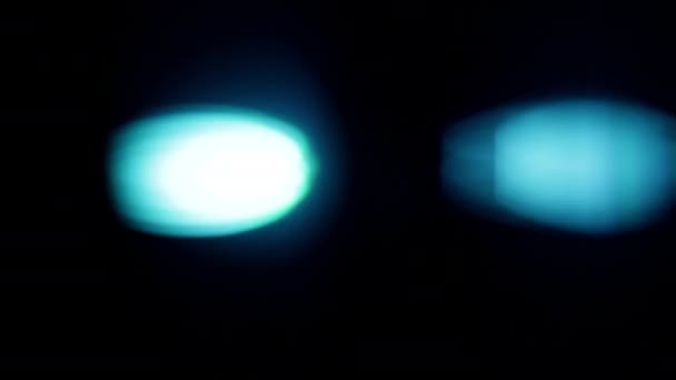 Abstrato Azul Luz Lente Chama Luz Vazamentos Sobreposição Fundo Preto — Vídeo de Stock