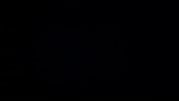 Superposición Pantalla Reflejos Desenfocados Luz Azul Sobre Fondo Negro — Vídeos de Stock