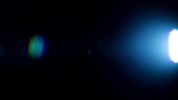 Abstraktní Modrá Ohniskového Světla Odrazy Obrazovka Překrývají Černém Pozadí — Stock video