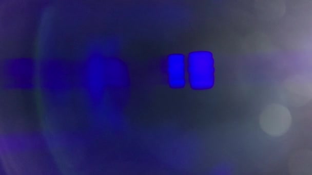 Blaue Linse Licht Leck Übergang Overlay Auf Schwarzem Hintergrund — Stockvideo