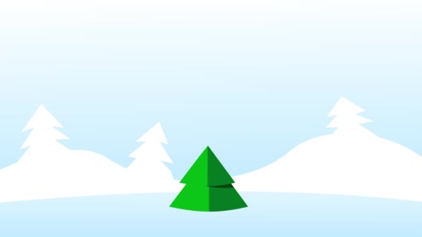 Christmas Tree White Background Snow — Stock Video
