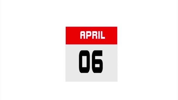 Calendario Delle Giornate Aprile — Video Stock