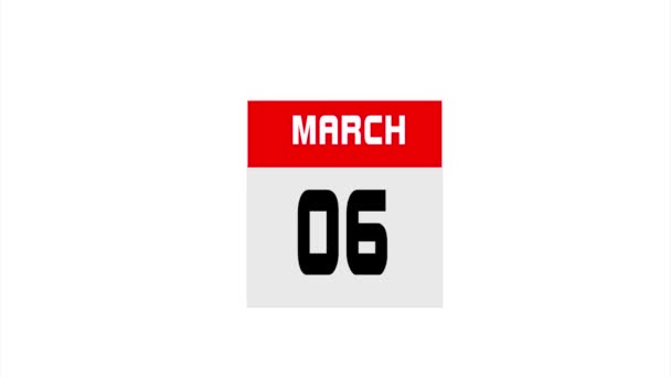 Calendario Delle Giornate Marzo — Video Stock