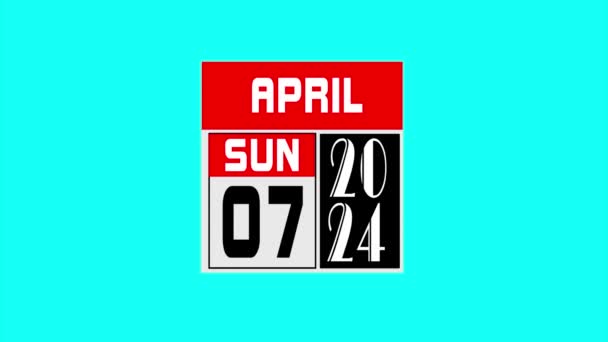 Calendario Dei Giorni Del Quarto Mese Aprile 2024 — Video Stock