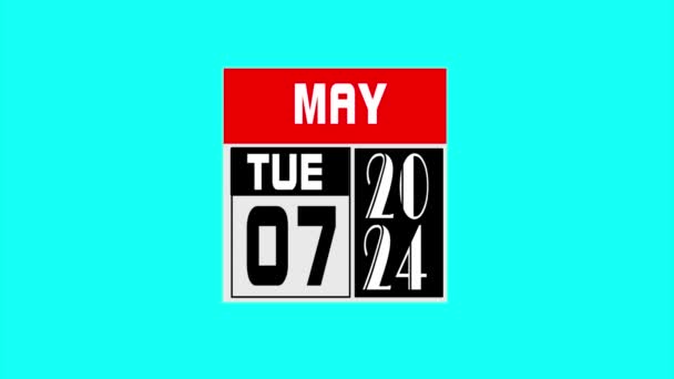 Kalender Hari Pada Bulan Kelima Mei 2024 — Stok Video