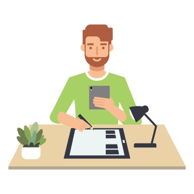 Zamanında Wotker Man vektör sanatı