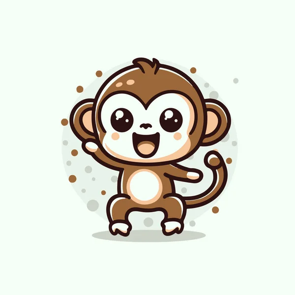 Desenho de macaco feliz bonito posando