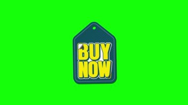 Hareketli metin. Sarı renkli ve koyu gri şekilli Buy Now. Markanızı tanıtmak için eşsiz bir konsept..
