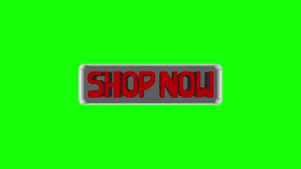 Shop Now Yeşil Ekrandaki Tanıtım Videosunu Imzalayın Şimdi Düğme Dükkanı — Stok video