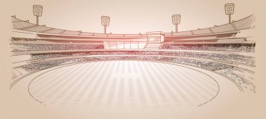 Kriket sahası çizgisi çizim vektörü. Futbol ve kriket sahası çizgisi vektör çekiyor.