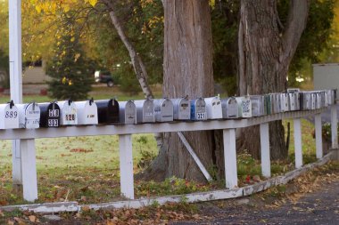 Mailboxes in North Hero, VT.  Lake Champlaine Islands. clipart