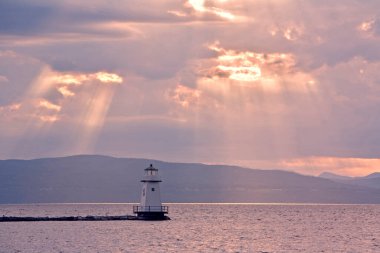 The lighthouse on Lake Champlain in Burlington, Vermont, USA clipart