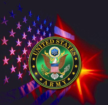 Amerikan Ordusu Amerikan bayrağına karşı mühür basıyor..