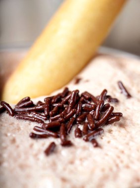 kahve ve kremanın makro fotoğrafı