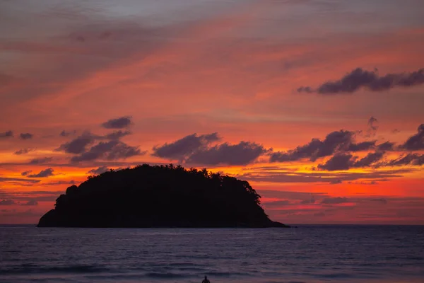 Εναέρια Άποψη Γλυκό Ουρανό Στο Ηλιοβασίλεμα Πάνω Από Τον Ωκεανό — Φωτογραφία Αρχείου