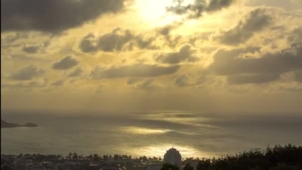 Zeitraffer Luftaufnahme Sonnenuntergang Patong Beach Phuket Früher Eines Der Beliebtesten — Stockvideo