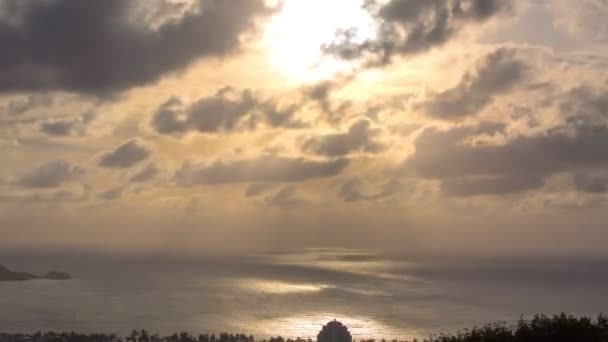 Waktu Lapse Pandangan Udara Matahari Terbenam Pantai Patong Phuket Digunakan — Stok Video