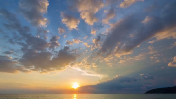 Tiempo Lapso Paisaje Puesta Sol Por Encima Las Nubes Del — Vídeos de Stock