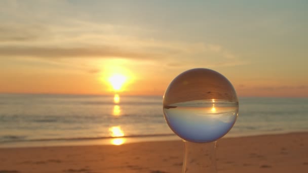 Den Naturliga Utsikten Över Havet Och Himlen Vacker Solnedgång Okonventionell — Stockvideo