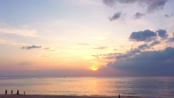 Luftbild Sonnenuntergang Über Dem Ozean Wolken Bedecken Den Ozean Während — Stockvideo