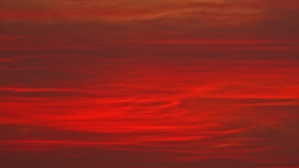 Escena Del Cielo Rojo Crepúsculo Por Encima Puesta Sol Horizontal — Vídeo de stock