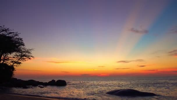 Prachtige Oceaan Lucht Achtergrond Zonsondergang Zonsopgang Hemel — Stockvideo
