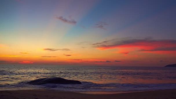 Nádherný Oceán Nebe Pozadí Západ Slunce Nebo Východ Slunce — Stock video