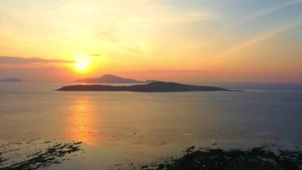 Schöne Meer Und Himmel Hintergrund Sonnenuntergang Oder Sonnenaufgang — Stockvideo