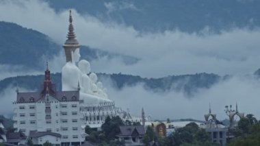 High angle view beautiful sky at sunrise above the island..scenery bright sky at Rawai beach Phuket Thailand..4k stock footage video in travel concept. island view background.